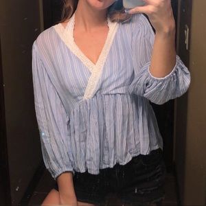 BRAND NEW blue lace blouse!